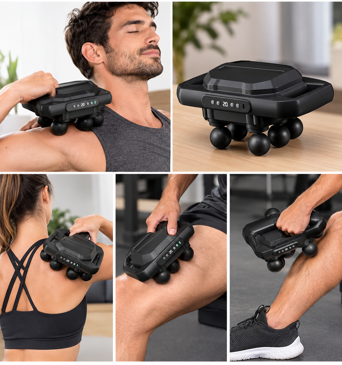 Six-Head Fascial Massage Gun – Deep Tissue Muscle Massager